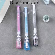 1/3/5/10件注射器套組附中性筆，用於模擬病毒清除；設計包含隨機分佈的黑色簽名筆與疫苗筆 [隨機中文與英文版本]，適合學校用品、返校季 - 混裝 - 查看 16