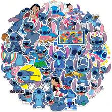 Disney 50pcs Lilo & Stitch Sticker,Cartoon Anime Stitch Stickers,Suitable For Suitcase Laptop Notebooks And Diaries PVC Waterproof - Multicolor - View 6