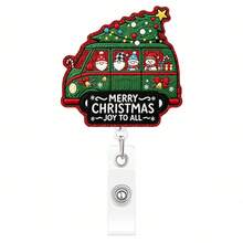 1pc Christmas Cat Shaped Badge Holder, Includes Gingerbread Man, Santa Claus And Christmas Tree Patterns, Retractable Card Holder With Clip, Suitable For ID Badge, Doctor ID, Nurse ID, Teacher Name Tag And More - Multicolor - View 12