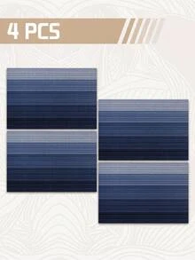4pcs/6pcs Ombre Tablecloth, Modern Living Room & Dining Table Decor Placemats, Washable, Kitchen Table Mats, Heat Resistant & Stain-Proof Table Decoration, Suitable For Home Party, Camping Outdoor Dining Table Decor, Coffee Table, Spring & Summer Home Decor - Royal Blue - View 8