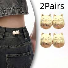 1/2/4/6/8/10pcs Oval Cat Waist Button, Jeans Waist Tightener, Adjustable Waist Buckle For Pants - Multicolor - View 19