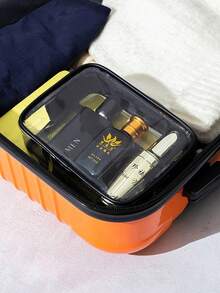 Three Pieces Set Of Fashionable And Simple Mesh Bag, Black Wash And Storage Bag, 40 Silk Transparent PVC Embedded Thread, Chartered Sewing Bag, Travel Storage Bag, Essential Travel Set - View 7