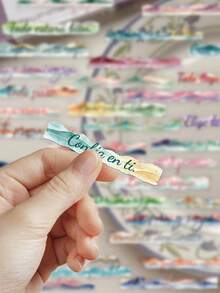 50pcs Spanish Encouragement Stickers For Phone Case, Luggage, Planner, Scrapbook, Diary, Tablet, Skateboard, Guitar, Mailbox, Envelope - Spanish Encouragement - View 6