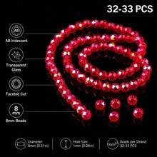 32pcs 8mm Hole Diameter 1mm Colorful Round Cut Crystal Glass Spacer Beads For Handmade Beading DIY Jewelry Accessories Bracelets Necklaces - Flower Ball Glass Beads - View 14