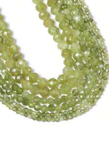 1 Untai Manik-manik Peridot Batu Alam Bulat Berfaset 2/3/4mm, Manik-manik Pengatur Jarak untuk Pembuatan Perhiasan DIY Gelang Kalung Aksesoris - MultiWarna - View 7
