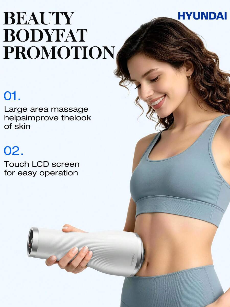 HYUNDAI Multifunctional Portable Body Massager With 6 Interchangeable Massage Heads, Easy To Carry, Suitable For Daily Exercise Relaxation, Also Applicable For Gyms And Yoga Studios