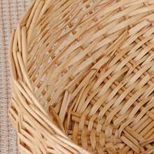 1pc Picnic Basket With Lid, Movable Handle, Portable Storage Basket, Removable Liner, Easy To Clean, Wicker Woven Home Display And Storage Basket, Suitable For Camping, Outdoor Picnics, Halloween, Easter, And Birthdays, Multiple Sizes Available - Multicolor - View 5