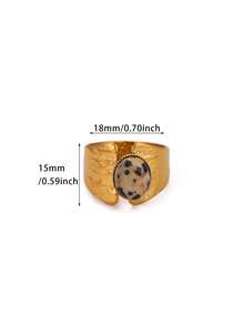 Cincin Terbuka Motif Leopard Tekstur Tidak Beraturan dengan Batu untuk Wanita dan Pria, Cincin Stainless Steel Geometris Vintage, Perhiasan Hip-Hop Punk, Hadiah untuk Pesta Sehari-hari - 1 - View 9