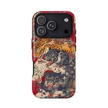 虎紋手機殼，復古浮世繪虎圖案，紅色兇猛虎美學，適用於 iPhone 18 17 Pro Max 16e 15 Pro 14 Plus 13 12 11 - 彩色 - 查看 9