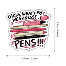 3Inches Funny Pen Lover Humor Sticker Celebrating Stationery Addiction On Kindles, Tumblers And Desks, Relatable Daily Laugh Gift For Planners, Crafters, Adults And Friends - A - View 9