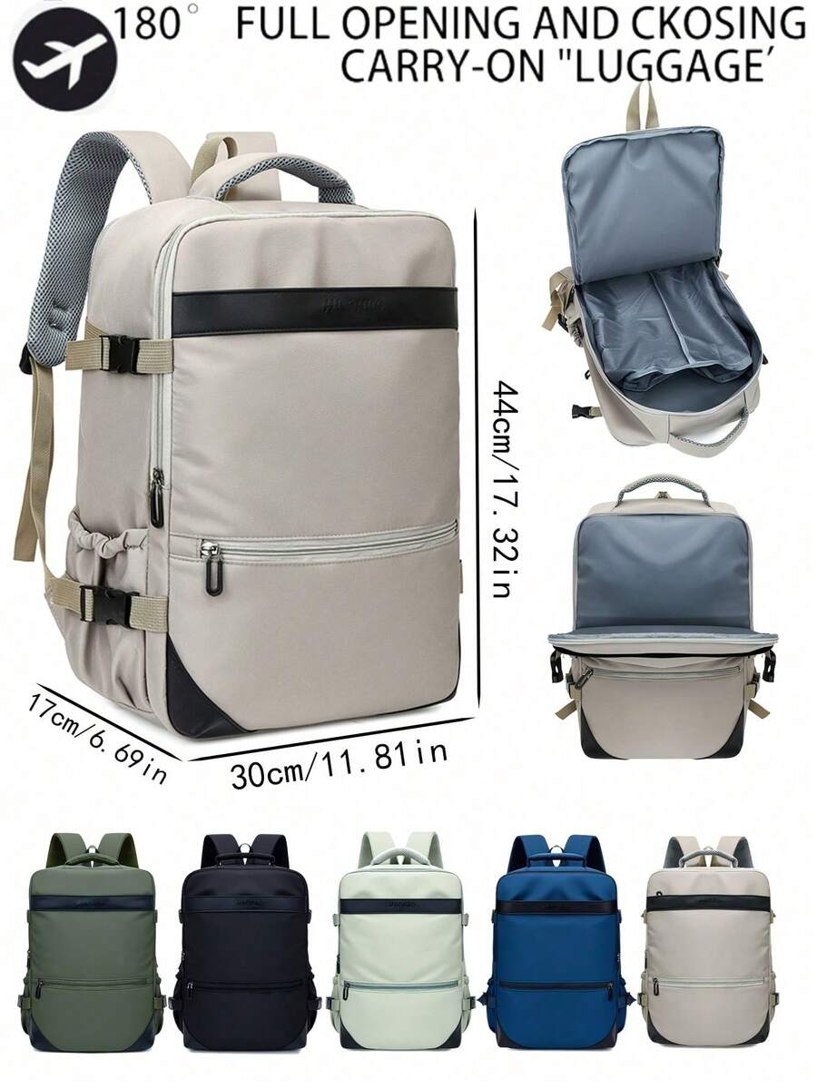 Men Backpack Large Capacity Laptop Backpack Multi-Pocket Water Resistant Daypack For School Travel Olive Green Nylon Backpack - Multicolor - View 1