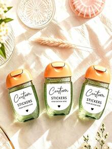 Custom No-Rinse Hand Sanitizer Label Stickers (Stickers Only), Suitable For Baby Shower, Graduation, Wedding, Bridal Shower, Coming Of Age, Birthday, Holiday Party And Other Occasions - Multicolor - View 8