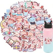 50 miếng nhãn dán graffiti hình động vật hoạt hình Axolotl hài hước, decal trang trí sáng tạo - Nhiều màu - Xem 11