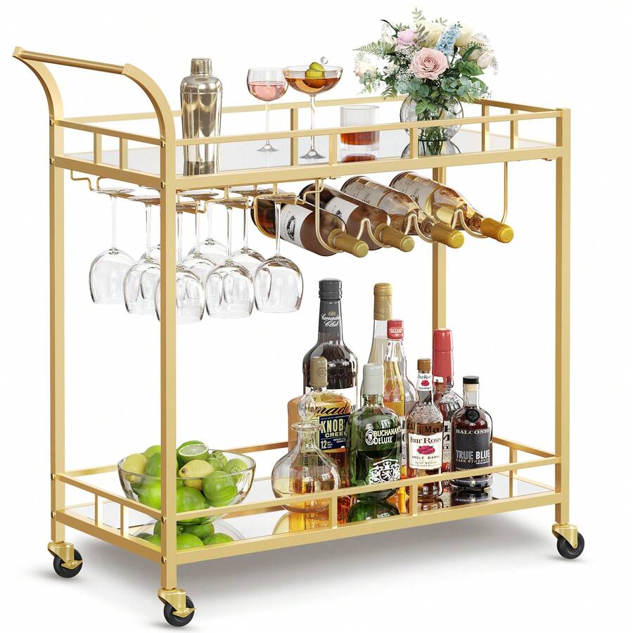 Bar & Serving Carts - Gold - View 1