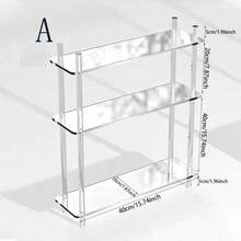 3-Tier Transparent Acrylic Display Stand, Transparent Vertical Storage Rack, Open Acrylic Bookshelf, Multi-Layer Corner Display Shelf, For Home Decor, Collectibles, Books, Home Storage And Organization - Multicolor - View 5