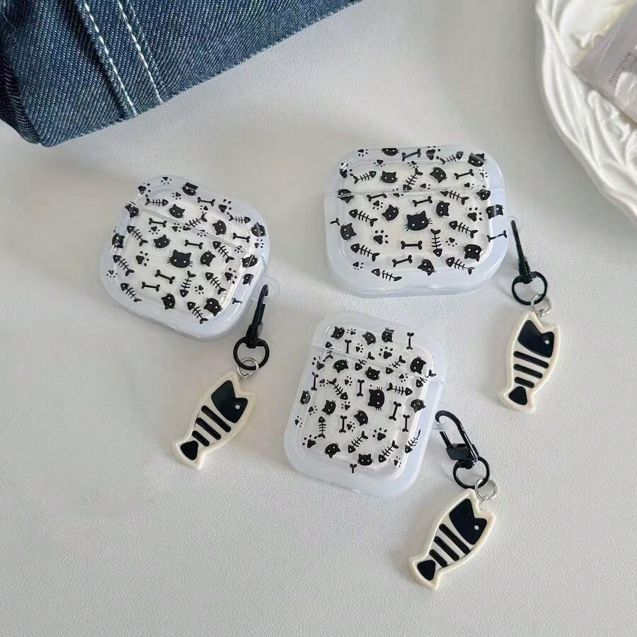 Ốp bảo vệ TPU họa tiết xương cá cho 5, tương thích với Apple Pro 3/1/2/3/Pro, chống trầy xước, chống va đập, bền bỉ