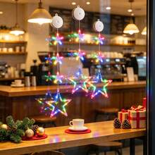 1PC Star Suction Cup Lights, Decorative Light String, LED Hanging Ambient Lights. Suitable For Rooms, Living Rooms, Windows, Doors, Parties, Thanksgiving, Fireplaces, Indoor Spaces And Eid Al-Fitr Decorations. Battery-Powered (Batteries Not Included) - Suction Cup Lamp - View 11