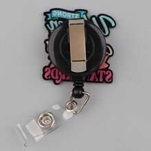 Retractable D-Shaped Badge Reel, Cute Cartoon Design, Nurse Hospital ID Badge Lanyard, Office Use, 1pc - A - View 6
