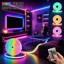 Acosh Neon RGB LED Neon Lights With 24Keys Remote, Multi-Color Lights, Flexible Neon Strip Lights, 5V RGB Rope Lights, Suitable For TV Backlighting, Vanity Tables, Cabinets, Halloween, Christmas - RGB - View 3