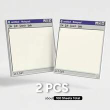 2 paquetes, aproximadamente 100 hojas, notas adhesivas con tema de computadora vintage, blocs de notas retro, notas recordatorias autoadhesivas estilo Windows antiguo, adecuadas para escritorios de oficina y escuela - Blanco - Ver 5