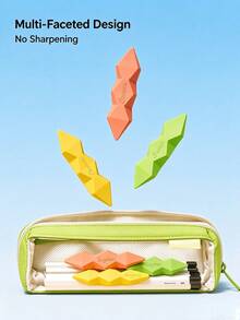 4 Pcs /8 Pcs /Multi-Faceted, Geometric, Pen-Style Eraser-Non-Slip And Easy-To-Use Student Stationery. - Multicolor - View 6