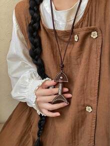 JRESSIAL Cute Versatile Casual Fashion Multi-Color Leather Handmade Fish Bone Pendant DIY Keychain Bag Charm, Can DIY Bag Charm, Car Rearview Mirror Hanging Decoration, Sweater Chain, Luggage Charm, Keychain, Perfect Gift For Birthday, Anniversary - Coffee - View 3