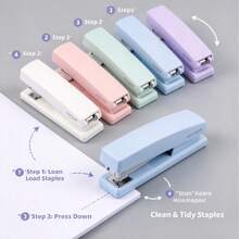 Stapler Genggam Morandi, Stapler Mini Kecil untuk Pelajar, Mesin Penjilid Kantor, Cocok untuk Pelajar, Penting untuk Staf Kantor, Guru, Asisten Pengajar, Penjilidan Dokumen Rumah Sehari-hari, Pengorganisasian Kelas, Manajemen Dokumen Kantor, Pengorganisasian Materi Kelas Sekolah, Penjilidan Buku Perpustakaan - Set - View 4