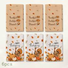 2pcs Turkey Pumpkin Pie Watercolor Pattern Thanksgiving Kitchen Towels, Rustic Country Style Rectangular Hand Towels, Tea Towels, Dish Cloths, Suitable For Autumn Kitchen Decor, Home Baking, Thanksgiving Dinner And Holiday Gifts - Multicolor - View 9