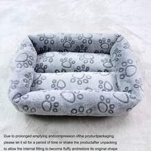 1pc All-Season Comfortable Plush Square Pet Bed, Green Diamond/Grey Paw Print 2 Styles, Thickened Frame Design, Non-Slip Bottom, Suitable For Small Dogs And Cats Warm Sleeping Nest - Multicolor - View 13