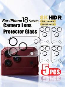 5Pcs HD Silk Print Integrated Camera Lens Protector 9H Full Coverage Scratch Resistant Film Compatible With IPhone Duo 17 Pro/17 Pro Max/18 Pro Max/18 Pro/Air - Clear - View 14