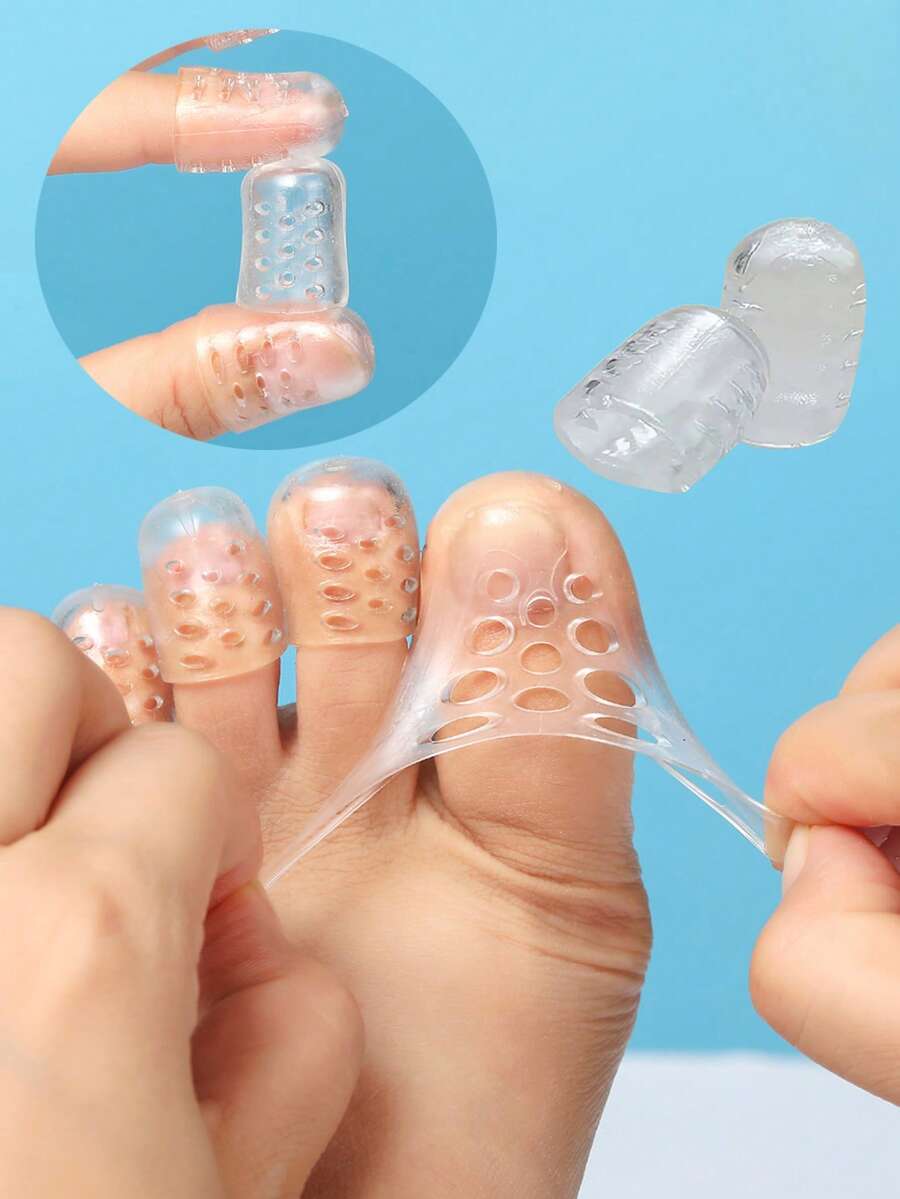 10pcs/20pcs/30pcs Breathable Silicone Toe Protectors, Foot Tip Protection Separators, Foot Guard For Shoes, Anti-Friction, Anti-Sweat, Transparent Waterproof - Clear - View 1