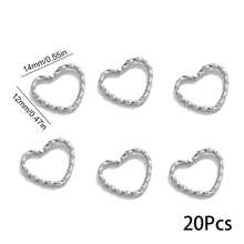 20Pcs Stainless Steel Gold‑Plated Twisted Open Jump Rings, Heart Square Oval Twist Connector Links For DIY Bracelet Necklace Jewelry Making - Connecting Ring - View 8
