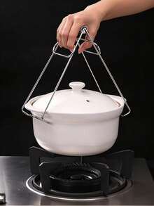 1pc Creative Iron Plate Holder, 3D Bent Craft, Kitchen Anti-Scald Clip, Steamer Pot Clip Multi-Function Plate Lifter, Suitable For Plates, Soup Bowls, Clay Pots, Steaming And Baking Oven Use, Curved Handle Design, Can Grip Round Plates, Kitchen Cooking Tool, Home Meal Prep Plate Lifter, Multi-Function Kitchen Gripping Tool, Convenient Plate Extraction Tool, Kitchen Accessory, Also Can Be Used As Christmas Gift, Christmas Stocking Filler, Gift For Women - Multicolor - View 2