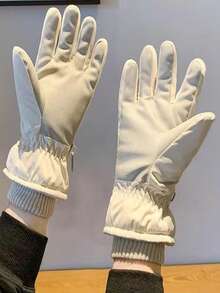 Winter Outdoor Warm Thermal Lined Thick Ski Gloves Full Palm Anti-Slip Touchscreen Design, Essential For Skiing - Multicolor - View 5