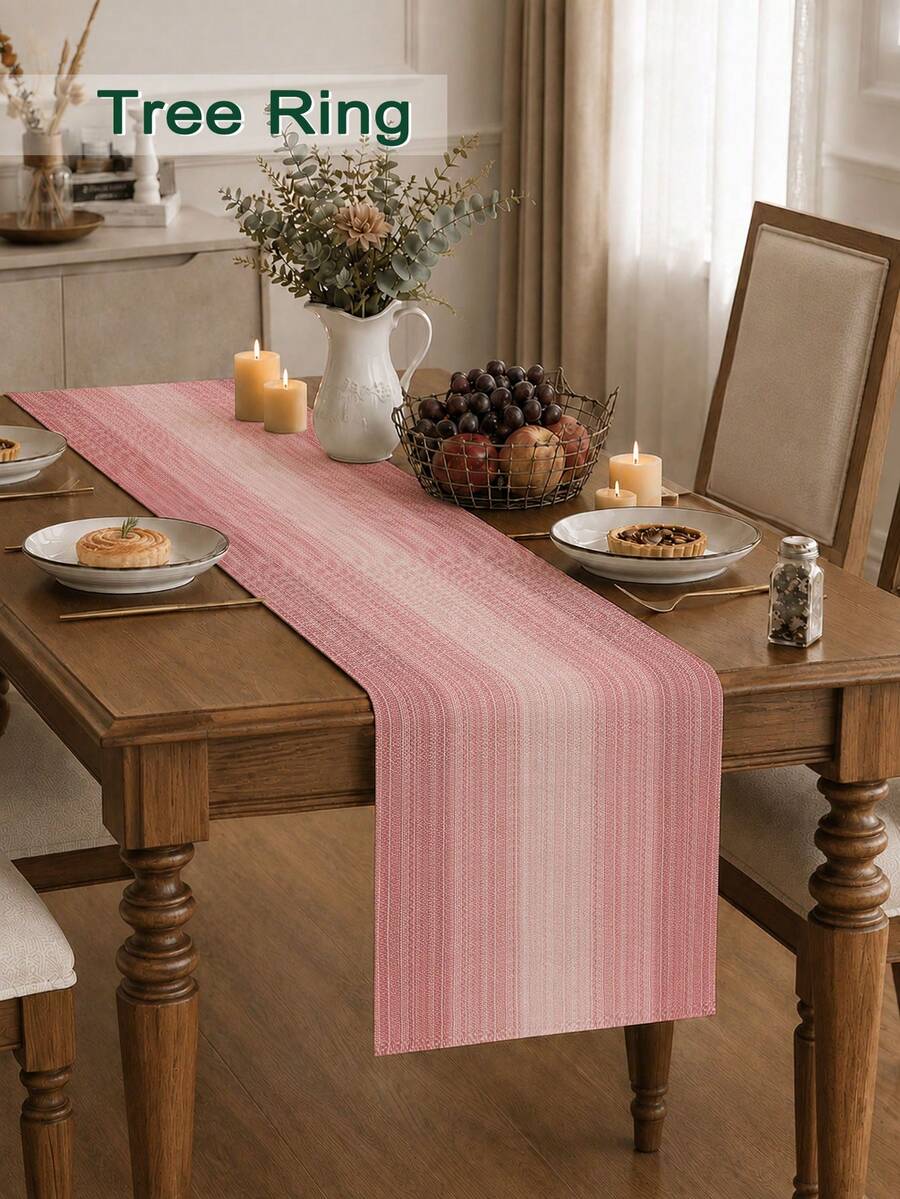 1pc,Minimalist Modern Living Room Table Runner,Microwave Dust Cover,Protective Cover,Rectangular Tablecloth,Washable,Suitable For Family Dinner,Coffee Table,Kitchen And Dining Room Decor,Dining Table Decoration Party And Scene Decoration,Home Decor,Outdoor Patio Table Runner Decoration,Entryway Decoration,Fireplace Cover - Pink - View 1