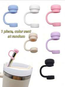 6/3/1pc Reusable Silicone Straw Caps, Compatible With Stanley Cups, Anti-Spill Anti-Leak Anti-Splash Anti-Dust Straw Covers, Suitable For Back To School Season - Multicolor - View 12