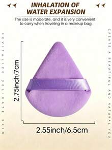 5/50/40/30/15/20/240 Pcs Triangle Powder Puff Reusable Multi-Functional Makeup Tool For Liquid Foundation, Isolation Cream, BB Cream, Sunscreen, Air Cushion, Blush, Etc. - Purple - View 4
