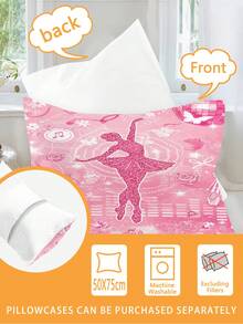 2/3PCS Pink Ballet Girl Fitted Sheet Animal Print Bedding Set For All Seasons Twin/Full/Queen 100% Polyester Machine Washable - Multicolor - View 6