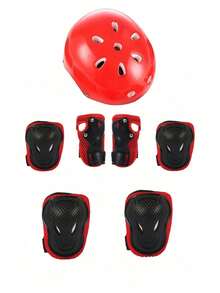 7pcs Knee, Elbow, Wrist Guards Set, Suitable For Roller Skating, Cycling, Skateboarding, Inline Skating, Scooter Riding, BMX And Other Outdoor Sports Activities, Elbow Pads, Wrist Guards, Protective Gear, BMX, Cycling, Skateboard/Skateboard Protection Pads Set With 6 Elbow, Knee, Wrist Guards - Multicolor - View 10