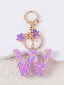 1pc Fashion Alphabet Initial Letter Keychain With Tassel & Butterfly Pendant, Key Ring For Purse Handbags Women Girl, Christmas Gift Decoration - Purple - View 28