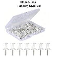 50/100/200Pcs Clear Push Pins Sharp Steel Pins Easy To Insert And Remove Thumb Tacks For Wall Push Pins For Bulletin Board - A - View 10