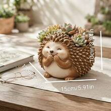 1pc Hedgehog Planter Pot For Succulents And Flowers, Garden Balcony Windowsill Planting Pot - A - View 2