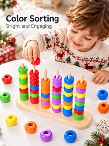 Children's Fun Color Matching Beaded Board Game, Bead Matching Focus Training Educational Toy, Color Matching Beaded Toy, Children's Focus And Logical Thinking Training Parent-Child Interactive Board Game Educational Toy, Children's Bead Matching Game Hand-Eye Coordination - Multicolor - View 5