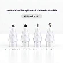 2/4/6PCS Replacement Pencil Tips For Apple Pencil 1st/2nd Gen, Rhombus Silent Modification, Metal Paper-Like Film, Wear-Resistant Damping Needle Tip For IPad Pro - Multicolor - View 8