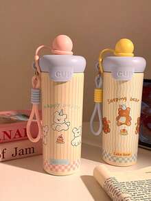 1PC 600ml Gift Box Vacuum Stainless Steel Insulated Tumbler, Cute Pattern Cold Water Cup, With Portable Lanyard, Washable, Hot And Cold Use, Suitable For Office And Camping, Birthday Gift Water Cup, Christmas Gift Item - Multicolor - View 6