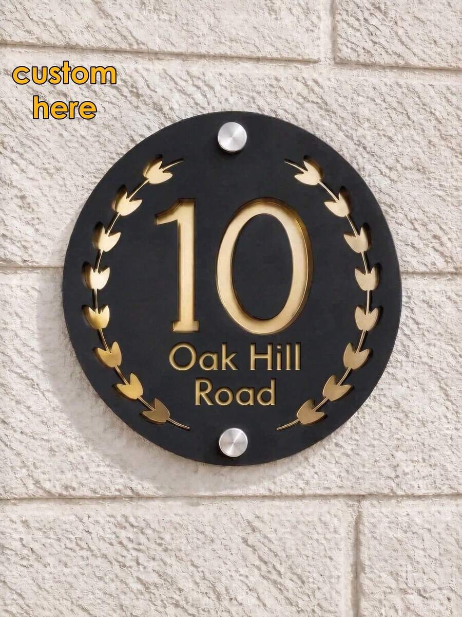 1pc Personalized Custom Double Layer Acrylic Cut Door Number Sign, Laser Cut Double Layer, Housewarming Gift, Daily Use, Door Number Indicator - Multicolor - View 1