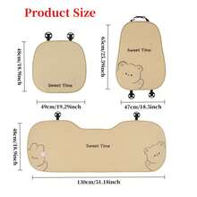 1pc Cute Bear Winter Thickened Warm Car Seat Cushion, All-Season Universal Fashionable Seat Cover - A - View 5