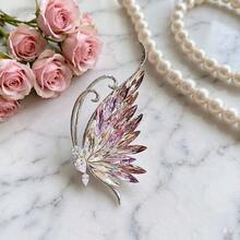 Cross-Border Luxury Iridescent Wing Butterfly Hollow Glass Rhinestone Brooch, Elegant Corsage Accessory For Wedding Dress And Suit - Multicolor - View 3