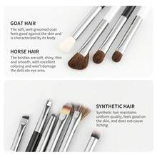 DUcare Set 10 Kuas Makeup Eyeshadow Essential untuk Presisi, Membaurkan, Memperindah Lipatan Mata & Menyorot Mata - Hitam dan Putih - View 3