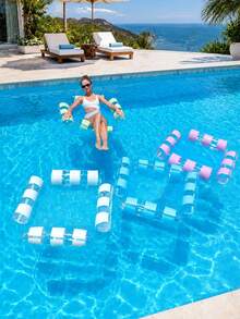 Inflatable 4-Tube Pool Hammock Float For Adults, Striped Transparent Glitter Mesh Water Lounge Chair, Floating Sling For Swimming Pool Beach - Multicolor - View 3